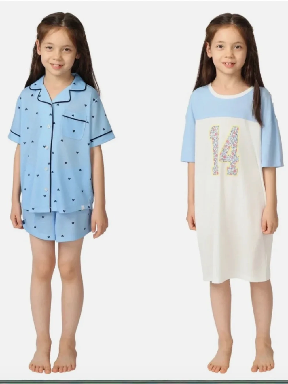 NWT GapKids Girls Size 8 3pc Pajama Set Nightshirt Hearts Floral